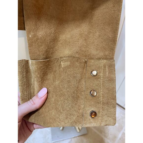 Arden B Suede Brown Snap Button Belted Dress Small Western - Picture 15 of 16